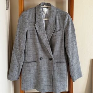 H&M Gray Plaid Women's Blazer XS